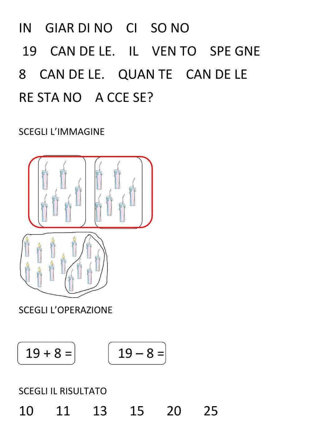 Prolbemi addizione e sottrazione