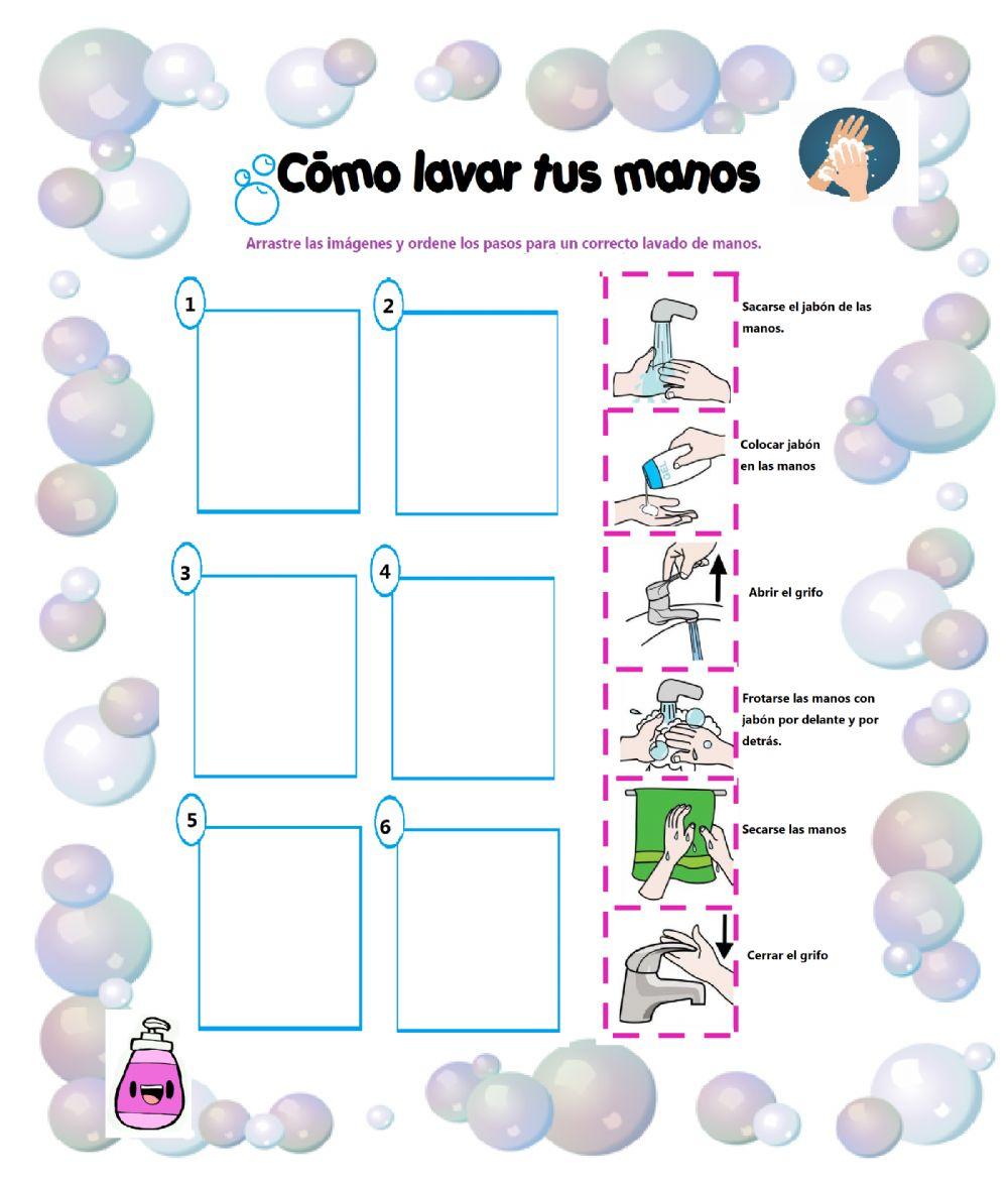 Pasos para lavarse las manitos