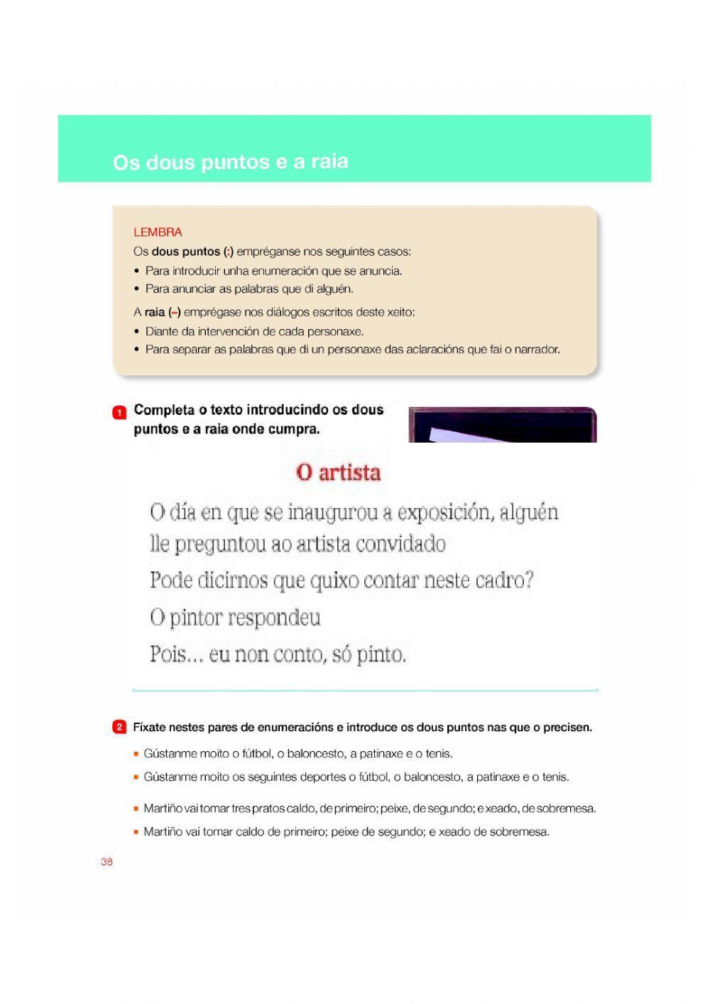 Adverbios, dous puntos, raia, siglas