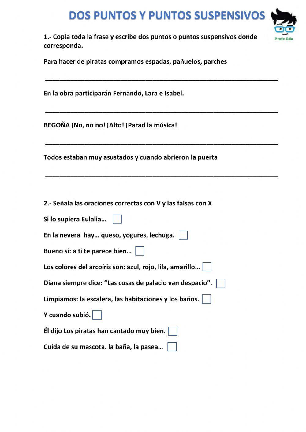 Dos puntos y puntos seguidos