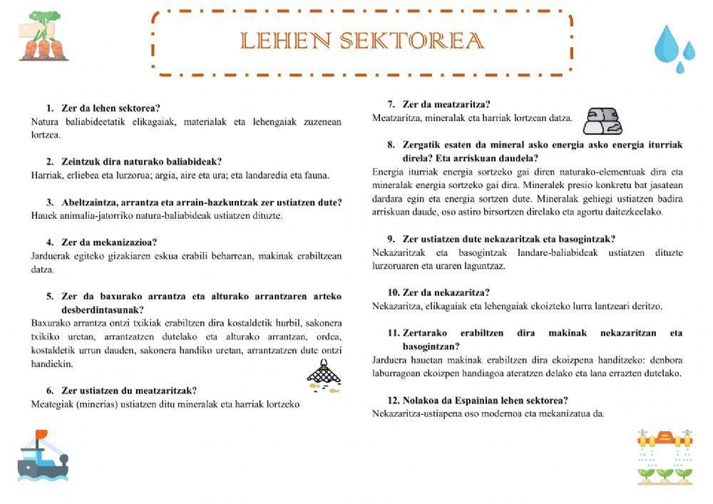 Ekonomia eta sektoreak