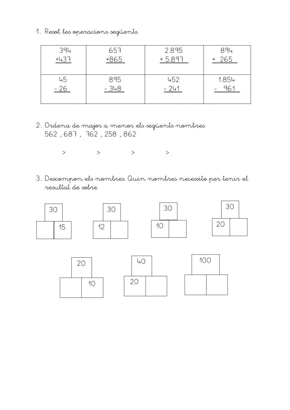 Numeració i operaciones 1