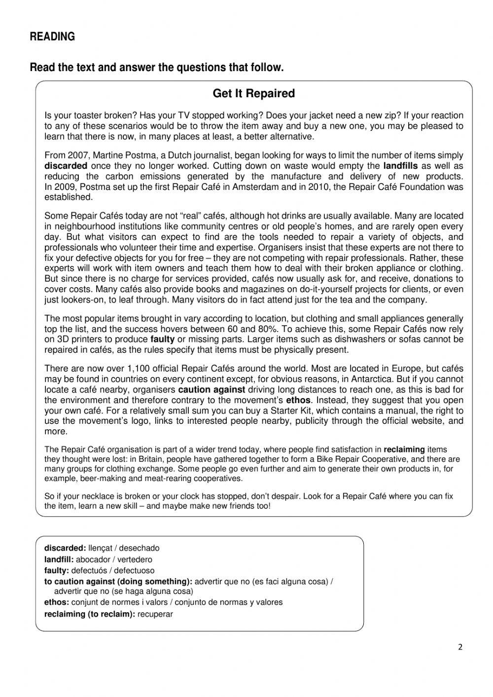 Listening and Reading