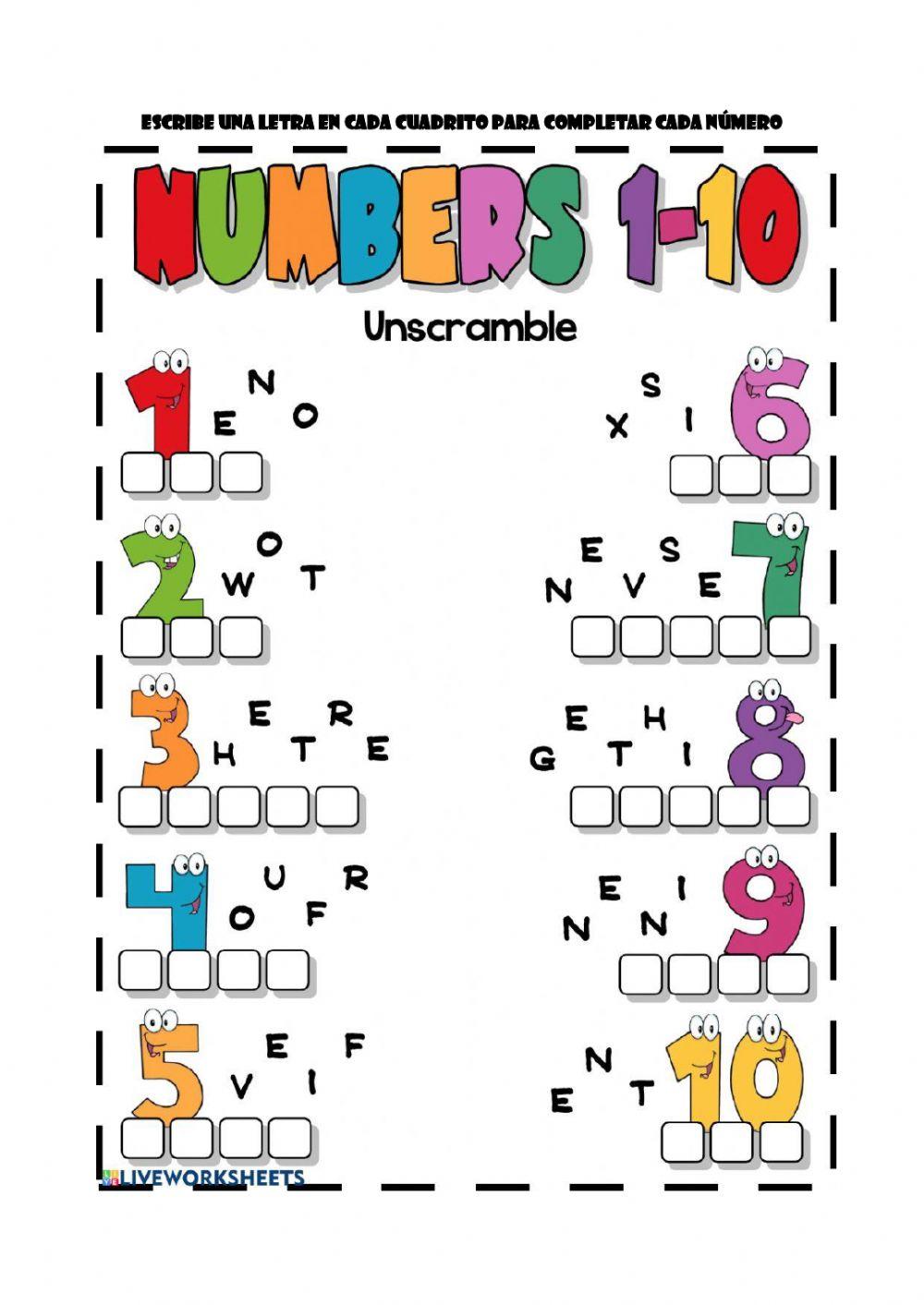 Numbers from 1 to 10