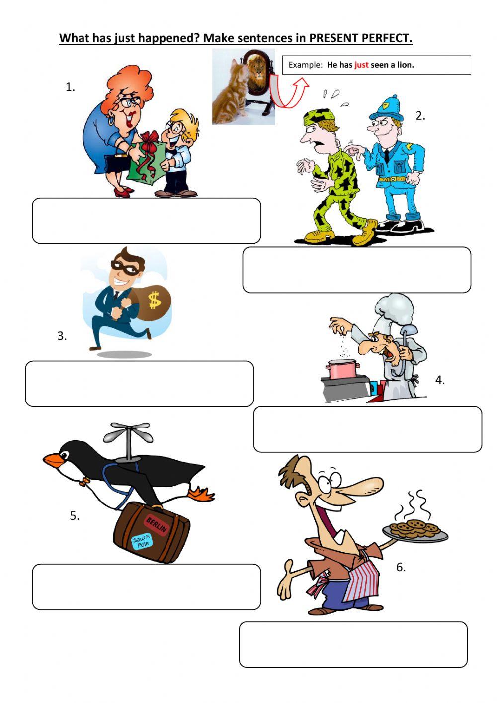 Present perfect with JUST