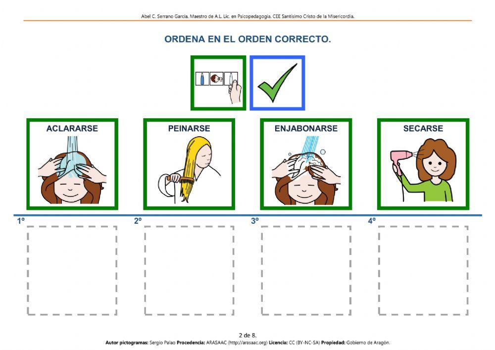 Secuencias temporales - 4 viñetas - HIGIENE