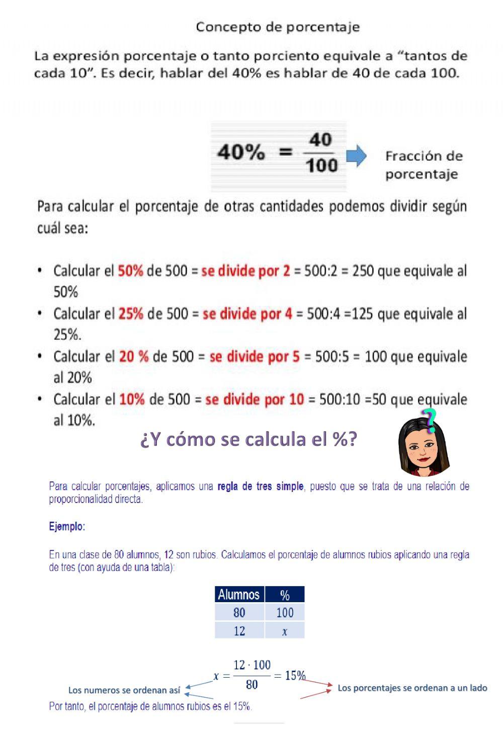 Cálculo de porcentaje