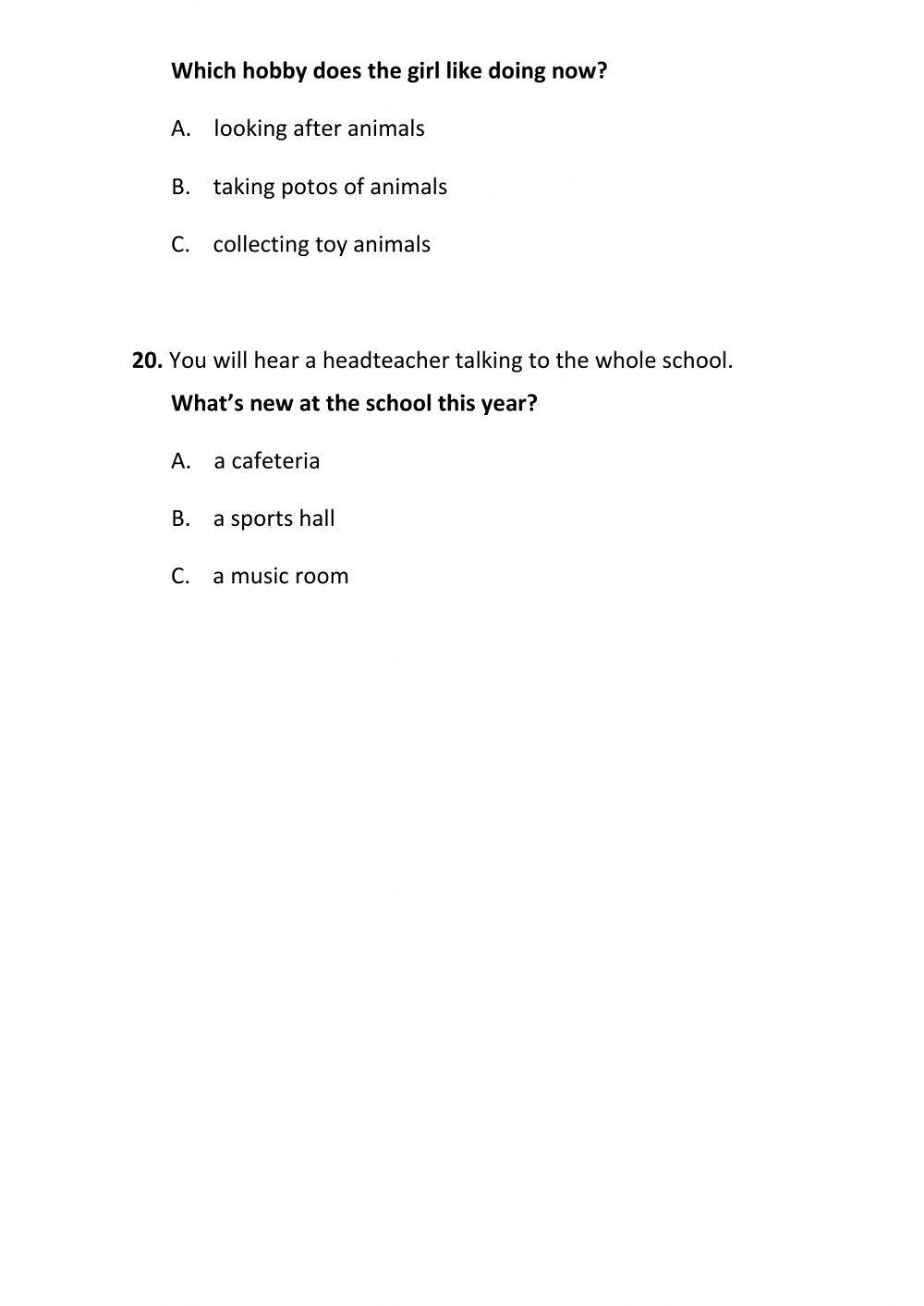 KEY listening part 4 (trainer)