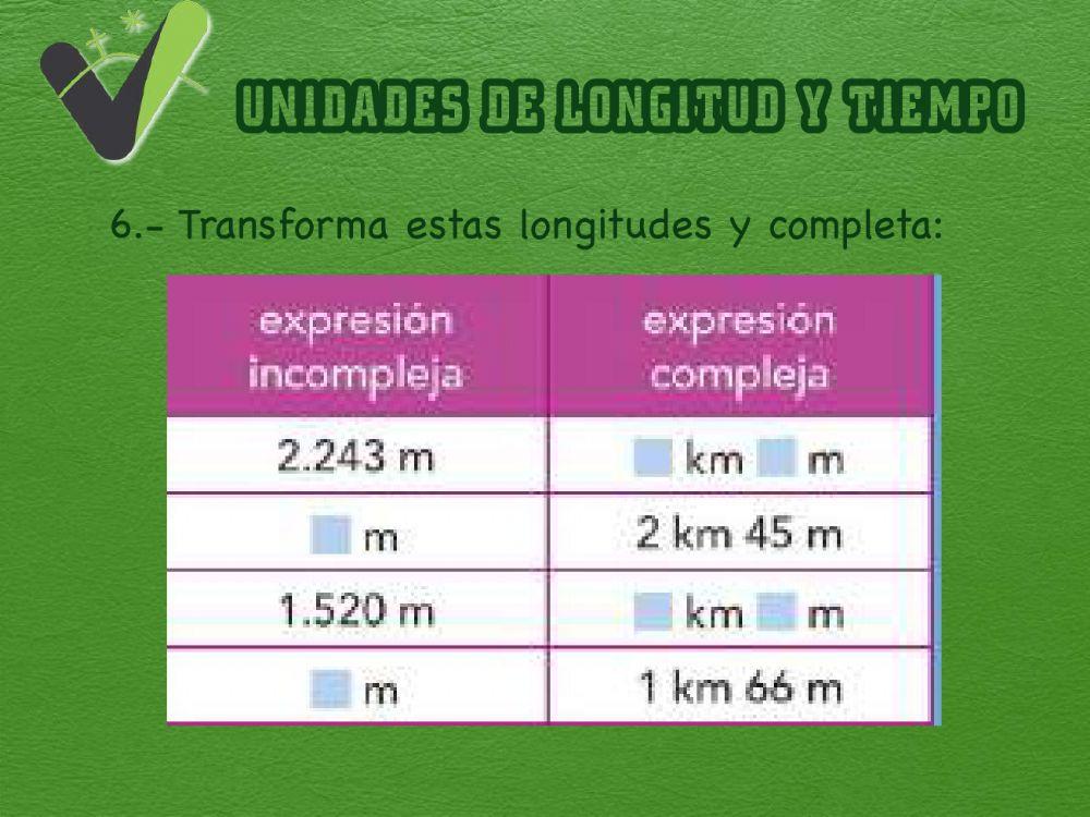 Unidades de longitud y tiempo