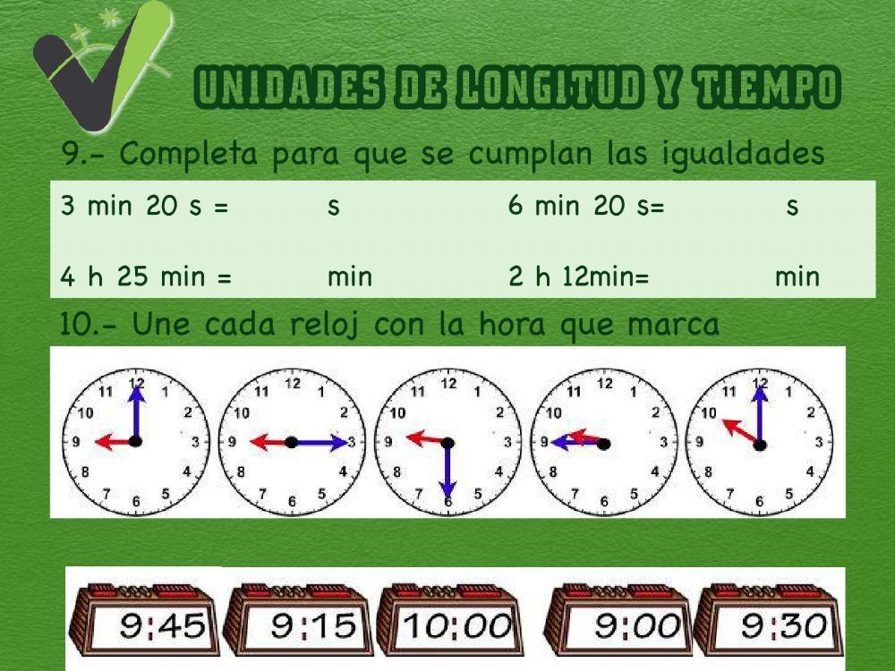 Unidades de longitud y tiempo