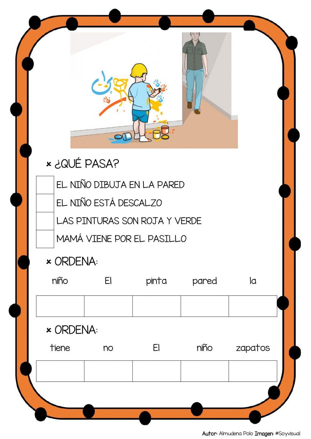 Comprender y ordenar oraciones 2