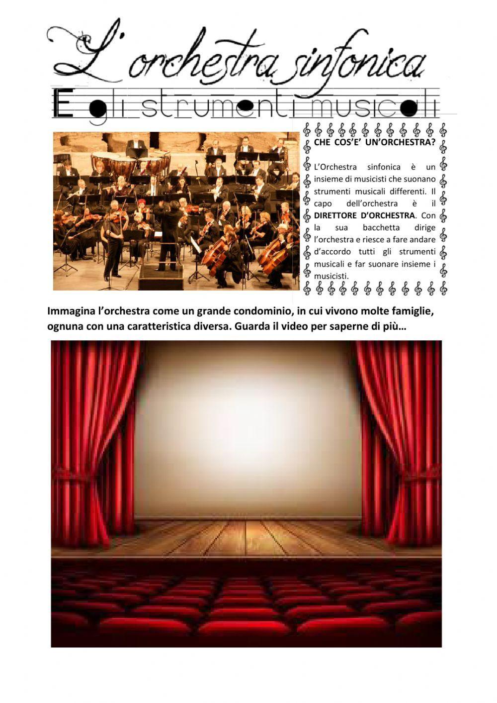L'orchestra sinfonica: le famiglie degli strumenti musicali