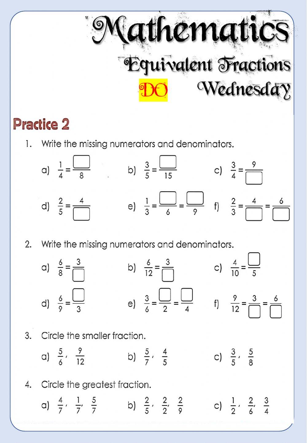 Week 16 - Wednesday - Maths - Fractions