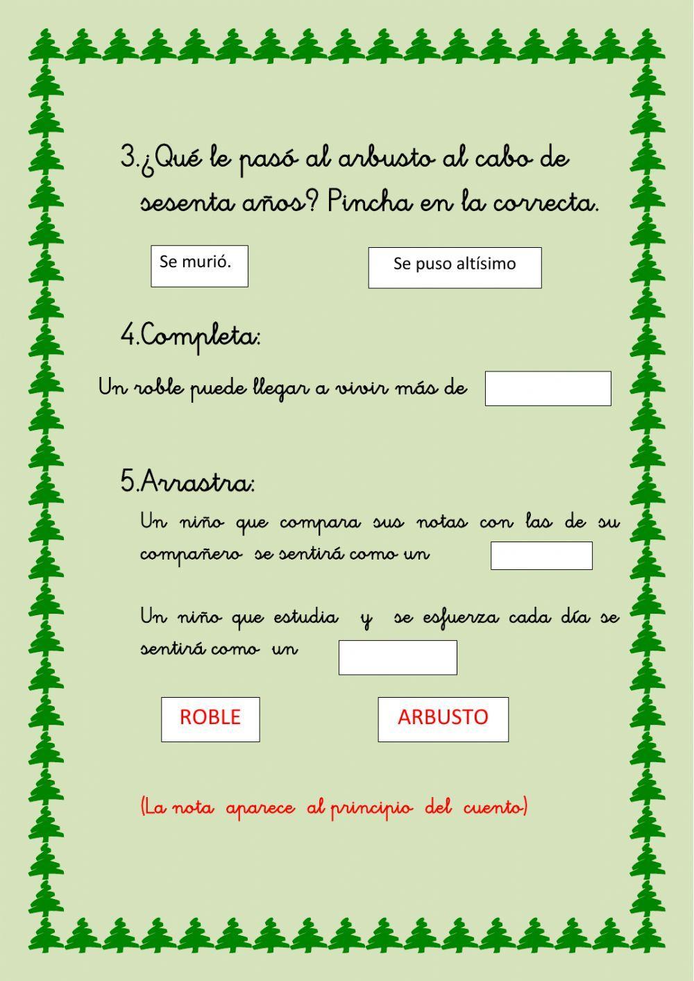 Fábula del roble y el arbusto