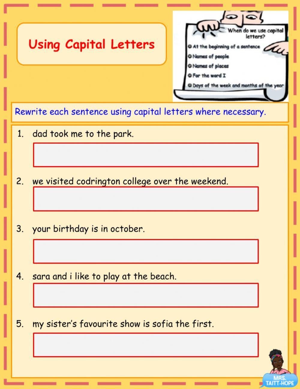 Using Capital Letters