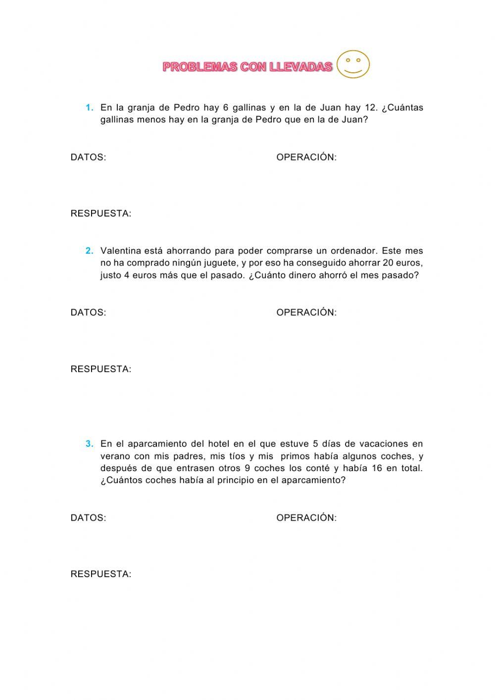 Problemas con llevadas