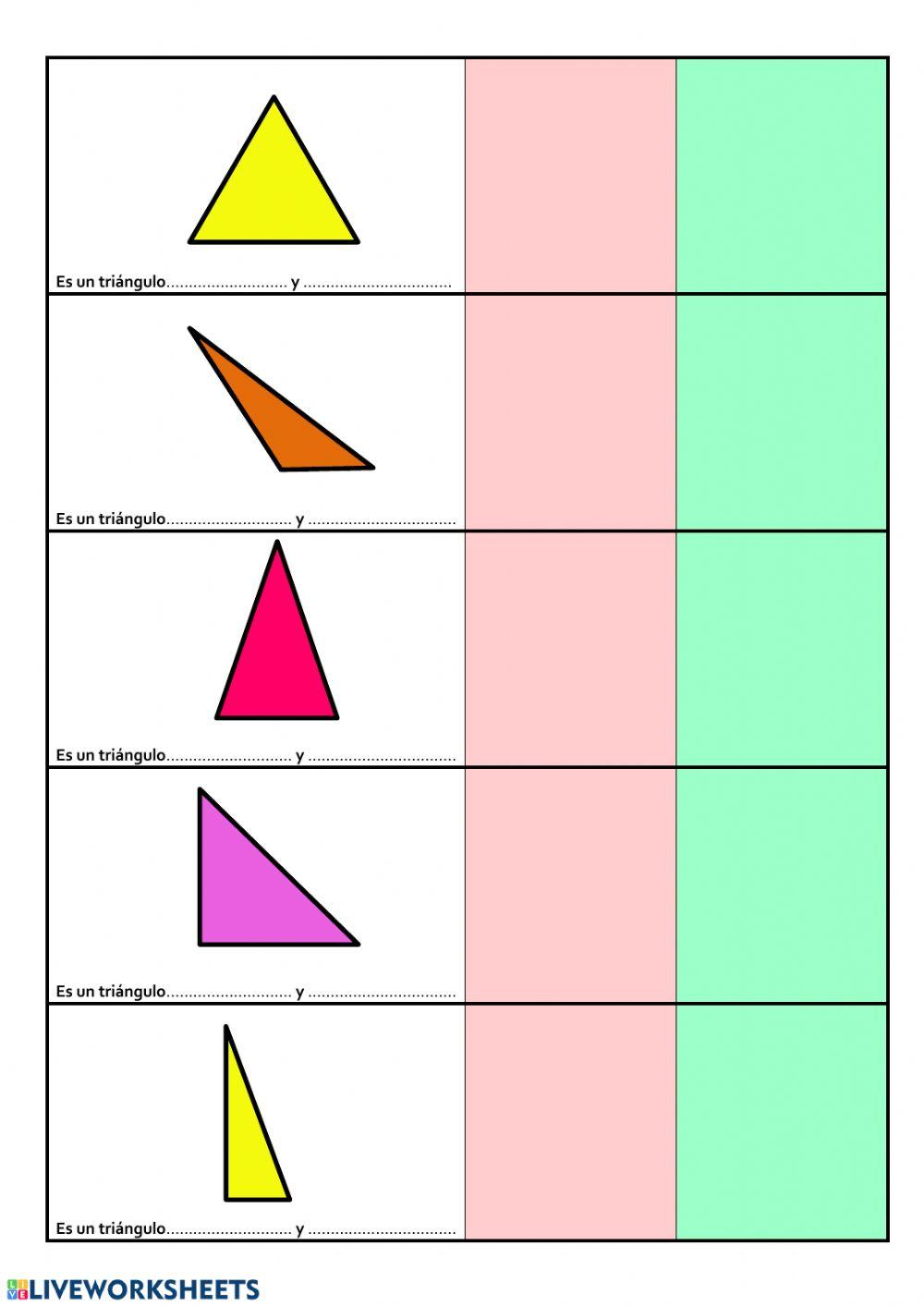 CLASIFICAR TRIÁNGULOS LADOS Y ÁNGULOS