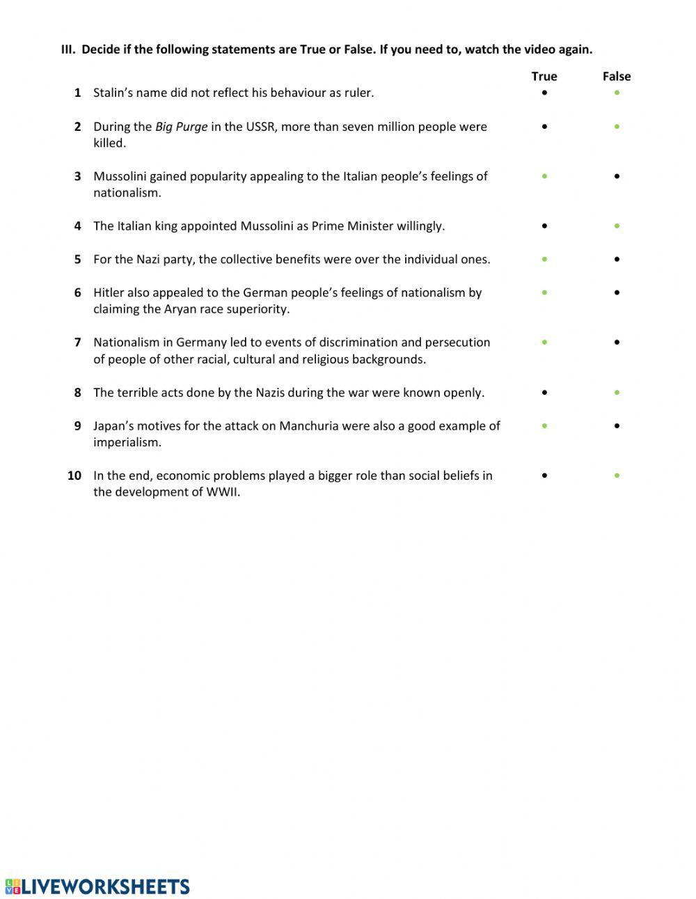 Rise of Totalit… Free Interactive Worksheets 151320