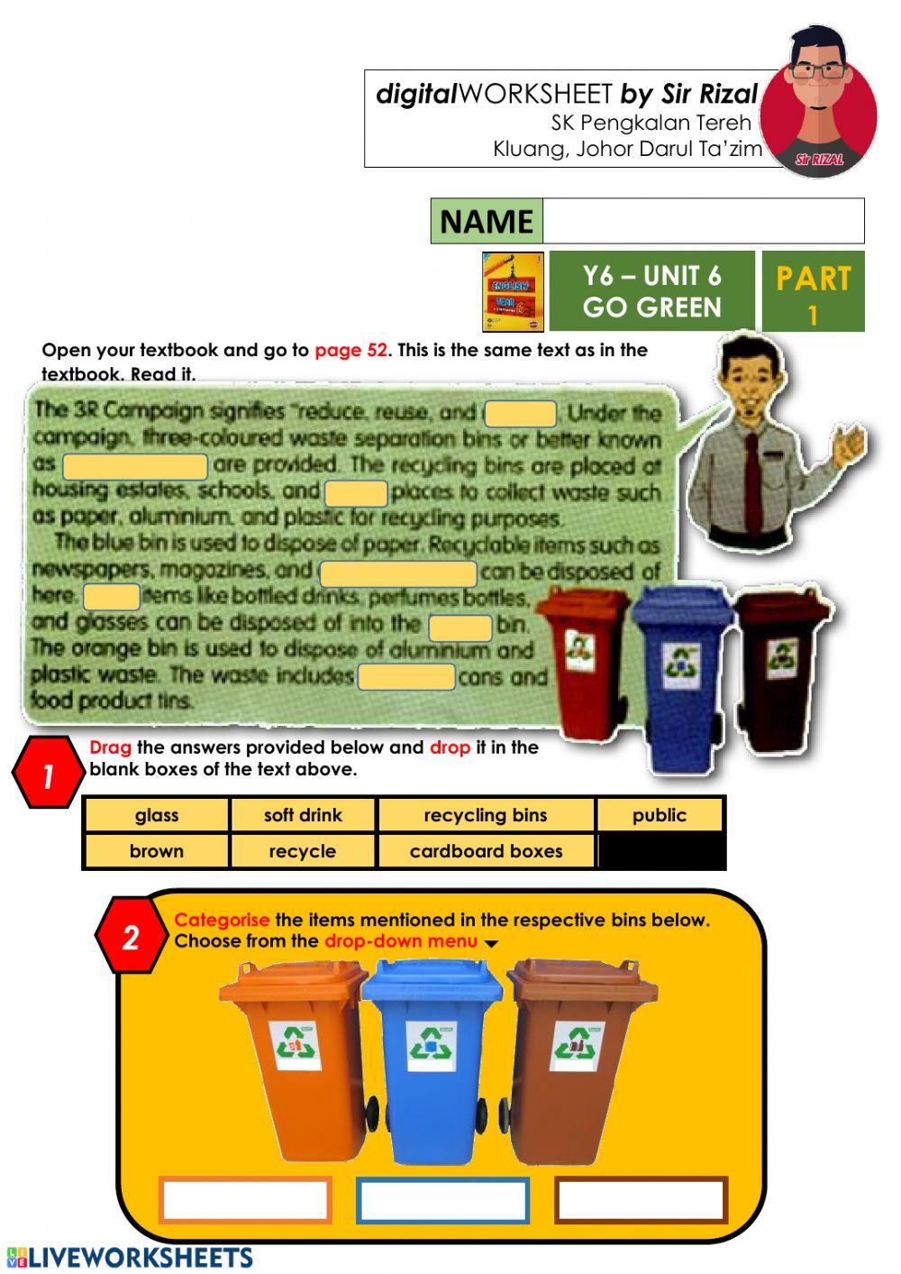 RECYCLE, REUSE & REDUCE Part 1