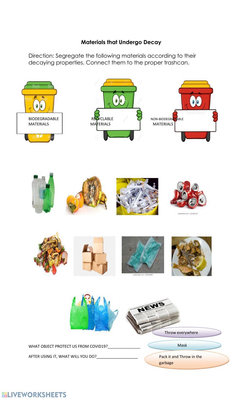 Materials that undergo decay