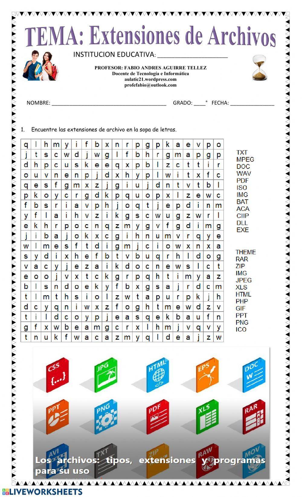 Extensiones de Archivos