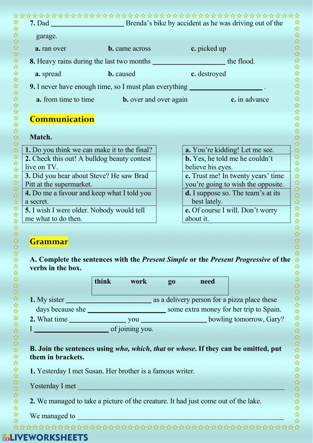 FINAL Test (8th form)
