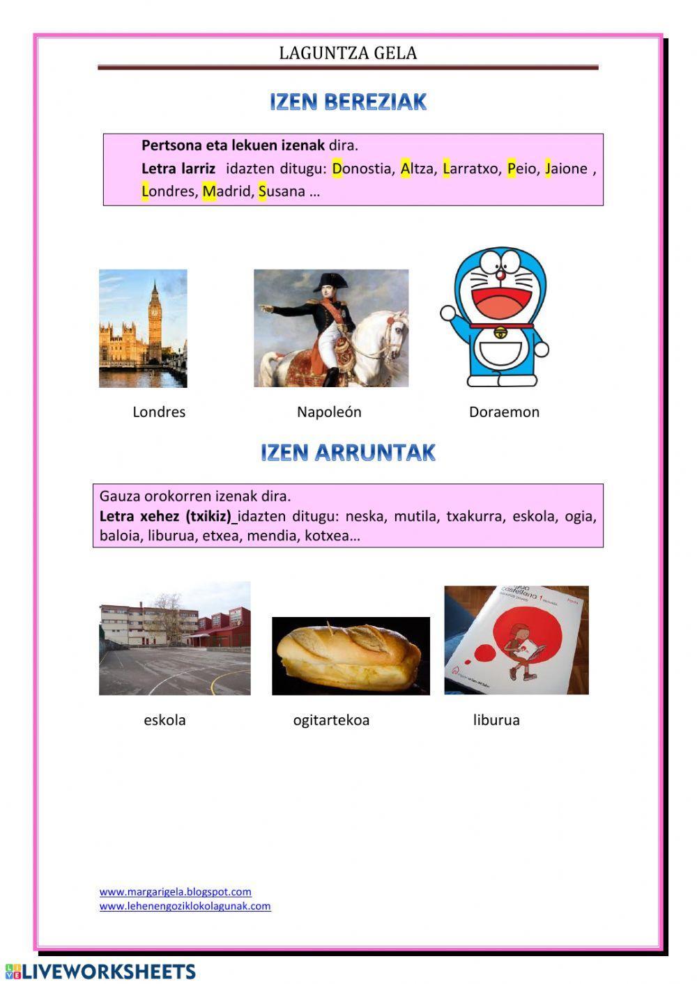 Izen arrunt eta bereziak