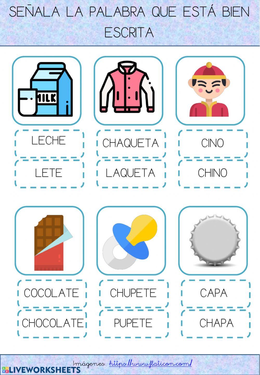 Ch. ¿qué palabra está bien escrita? Ch. ¿qué palabra está bien escrita?