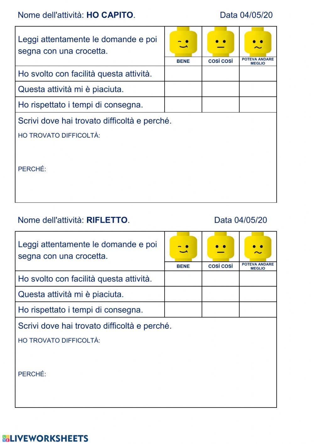 Questionario di autovalutazione