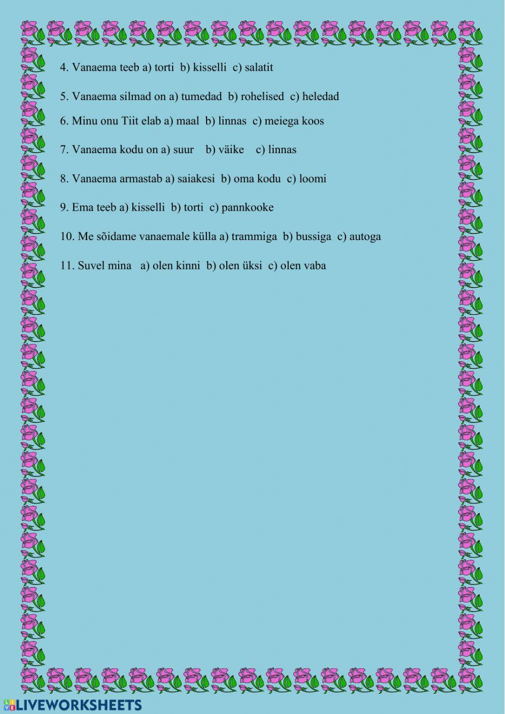 Minu vanaema 2.klass