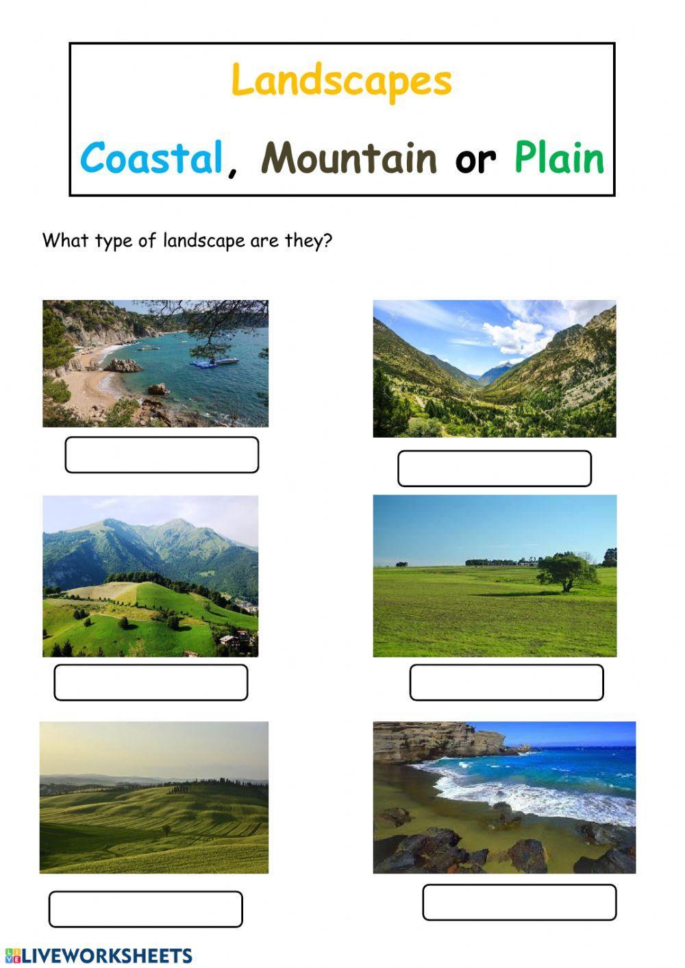 Types of landscapes