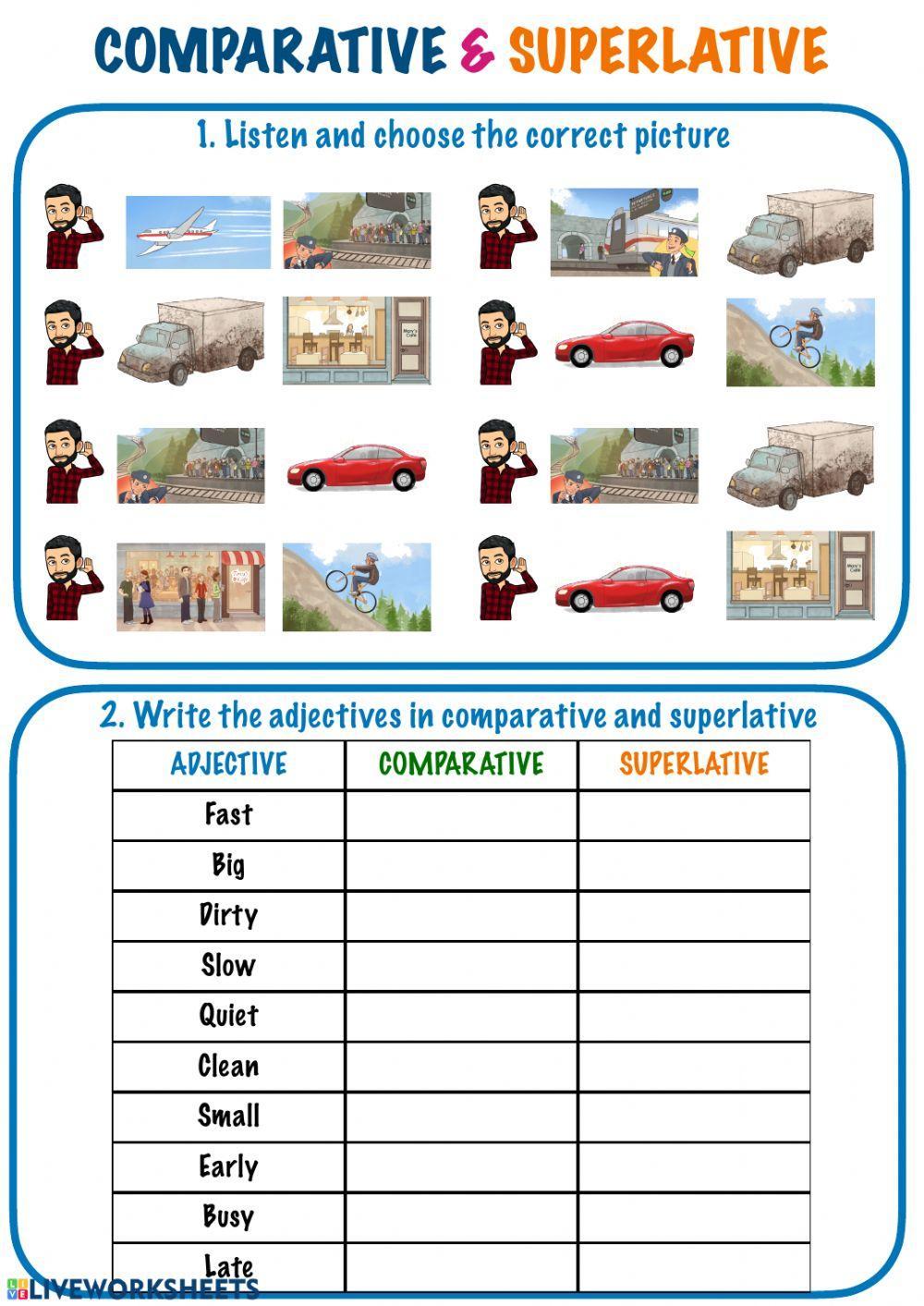 Comparatives And Superlatives Online Worksheet For El vrogue co Comparatives And Superlatives Online Worksheet For El vrogue co