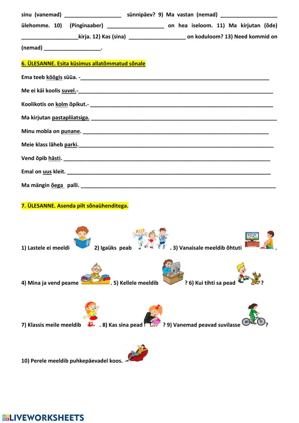 3klass-ETTEVALMISTUS KONTROLLTÖÖKS (4.veerand)