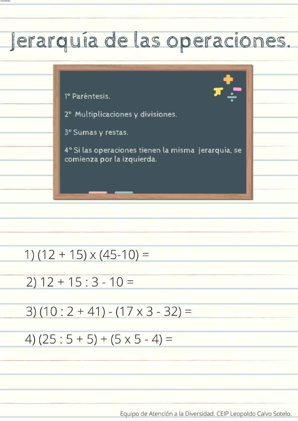 Jerarquía de operaciones.