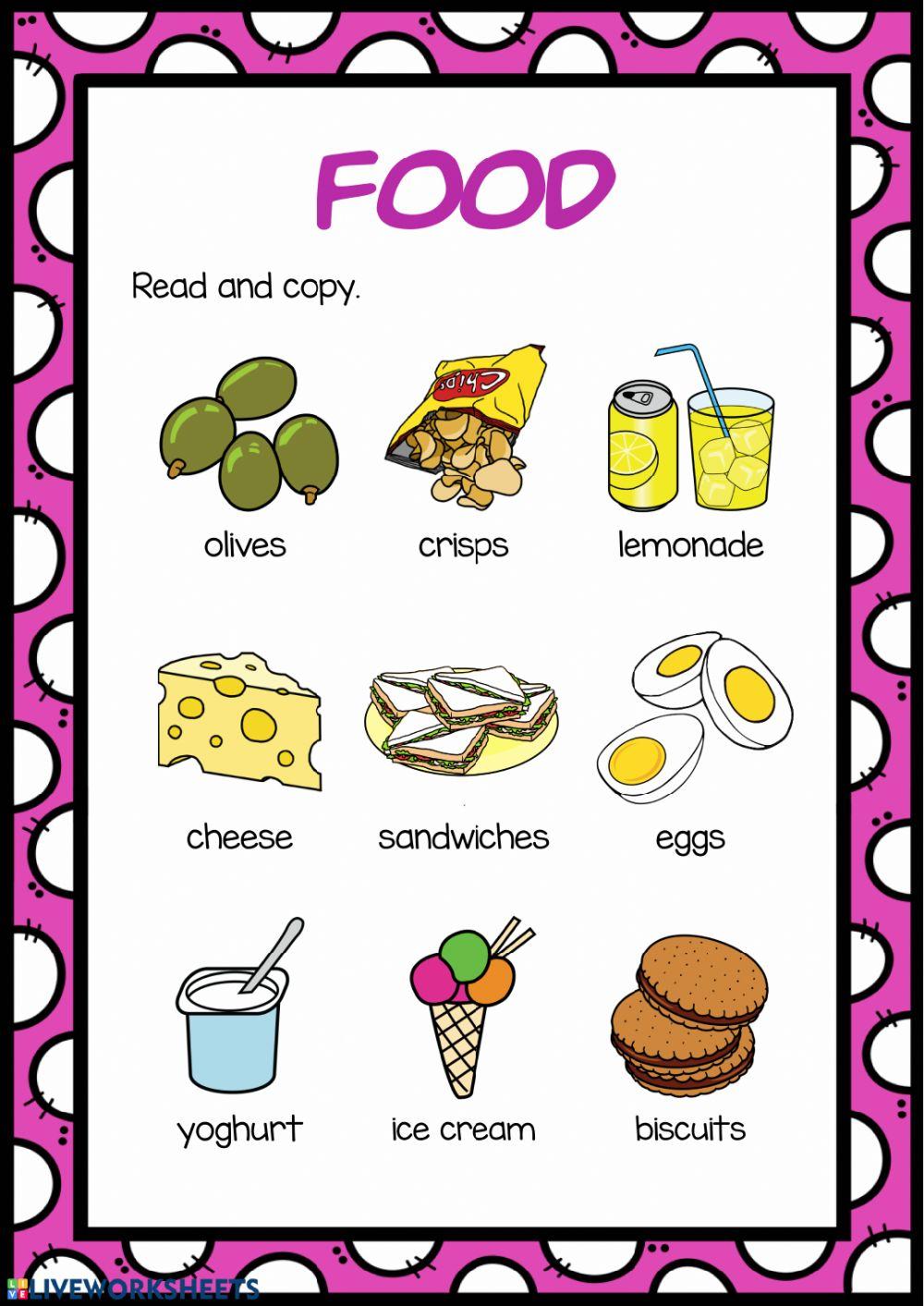 Food 1.2. Read and copy