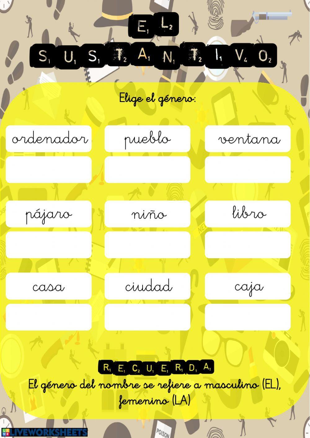 Detectives de palabras. Los sustantivos