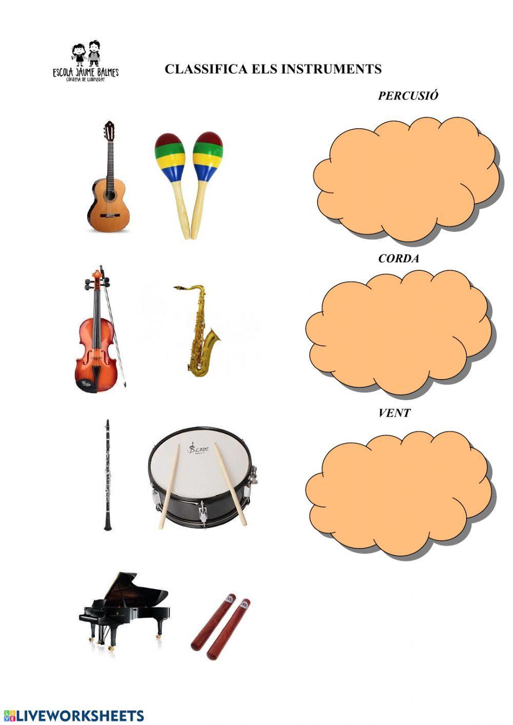 Classifica els instruments