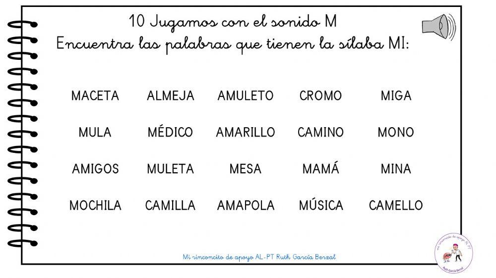 Jugamos con el sonido m