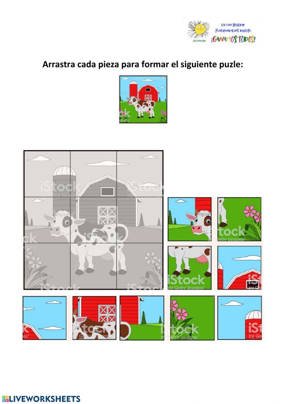 Puzle animales granja