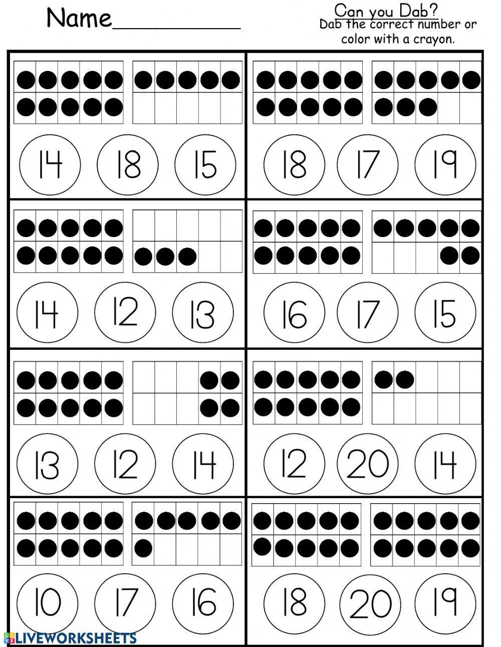 Ten Frame Counting to 20
