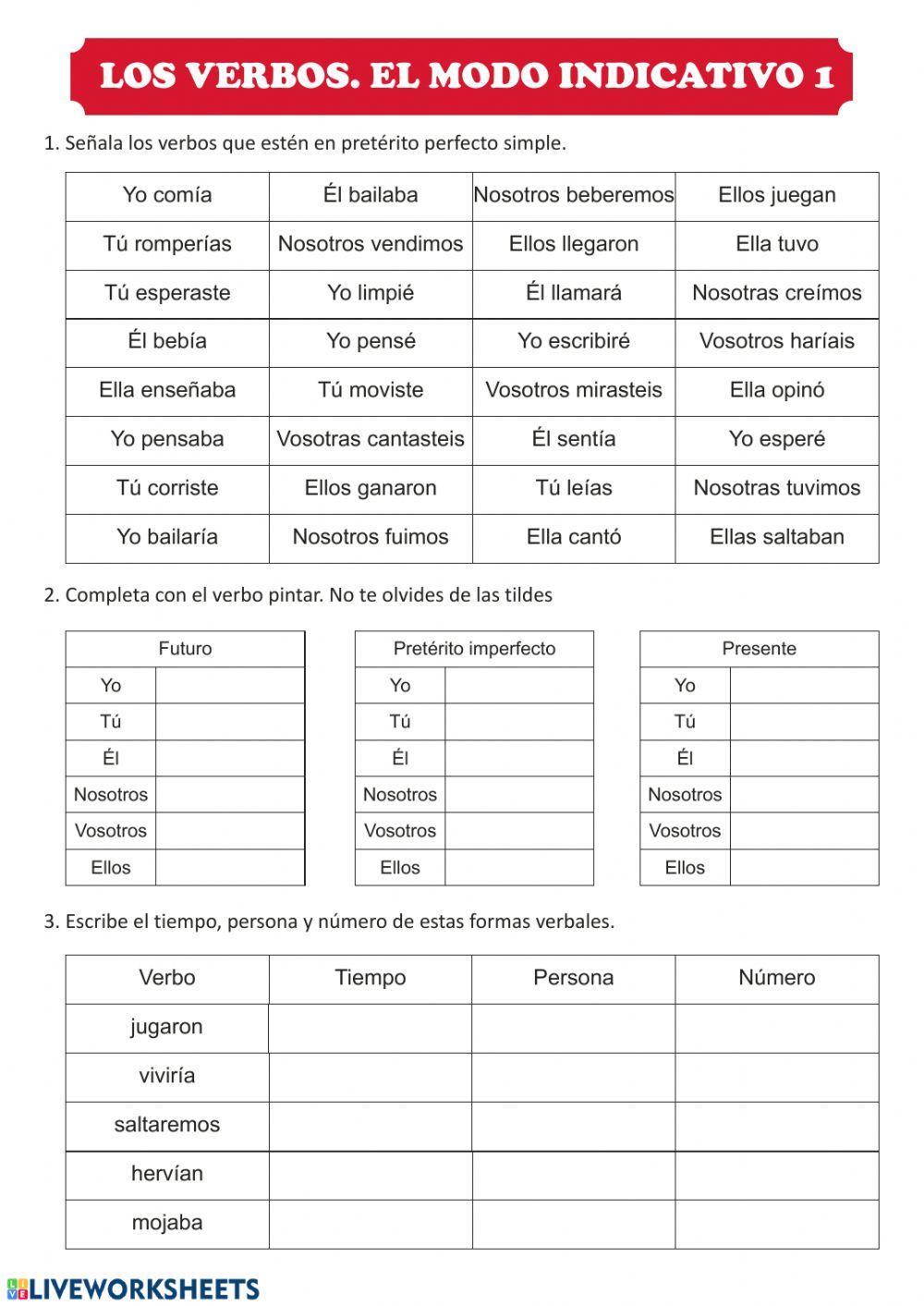 el-verbo-tiempos-simples-del-indicativo-worksheet-live-worksheets