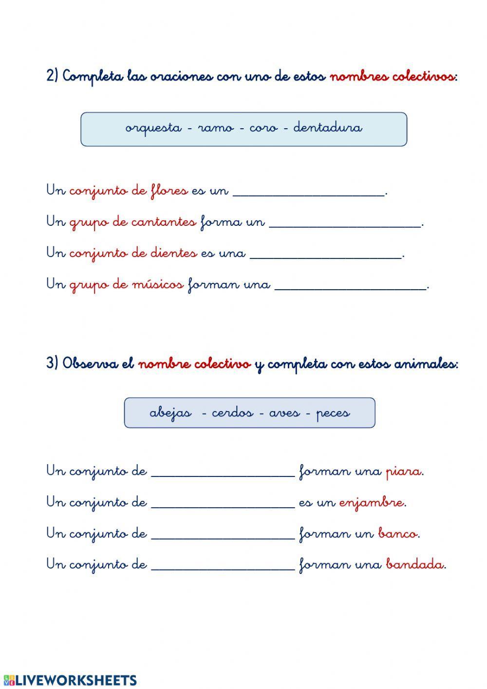 Nombres individuales y colectivos