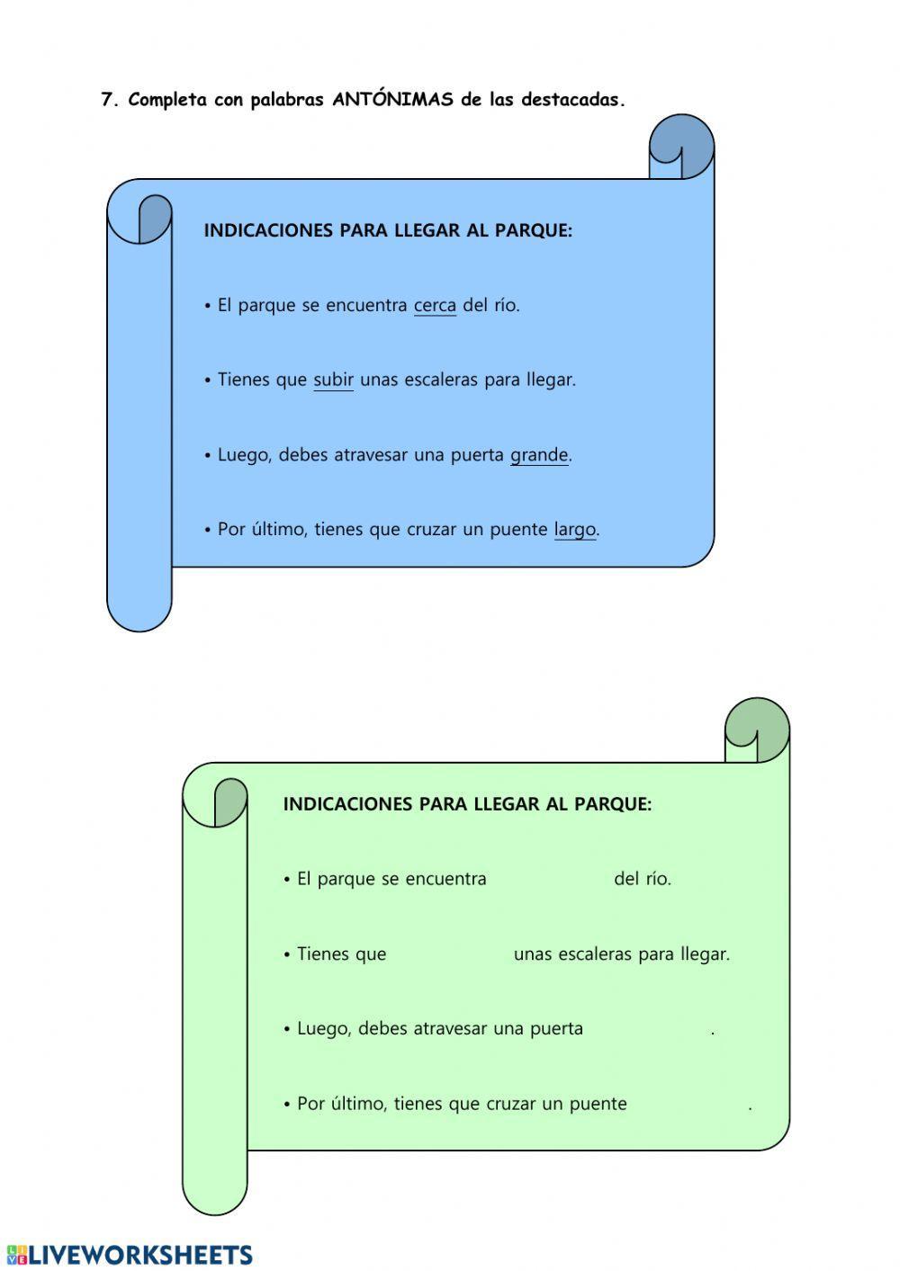Sinónimos y antónimos Sinónimos y antónimos