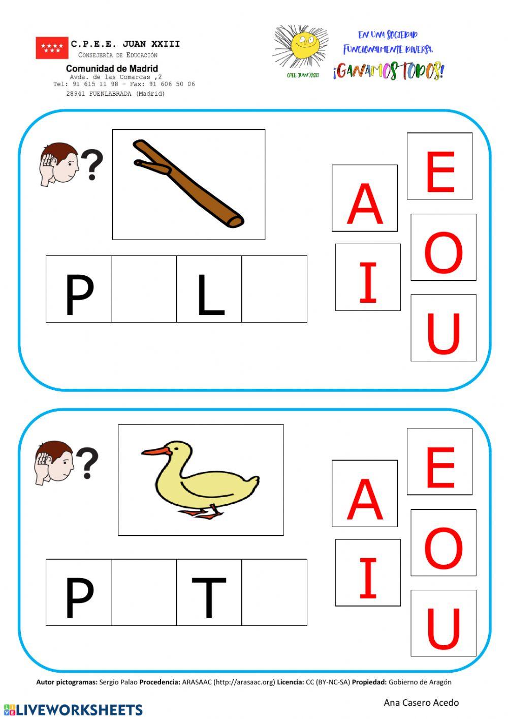 Completa con vocales