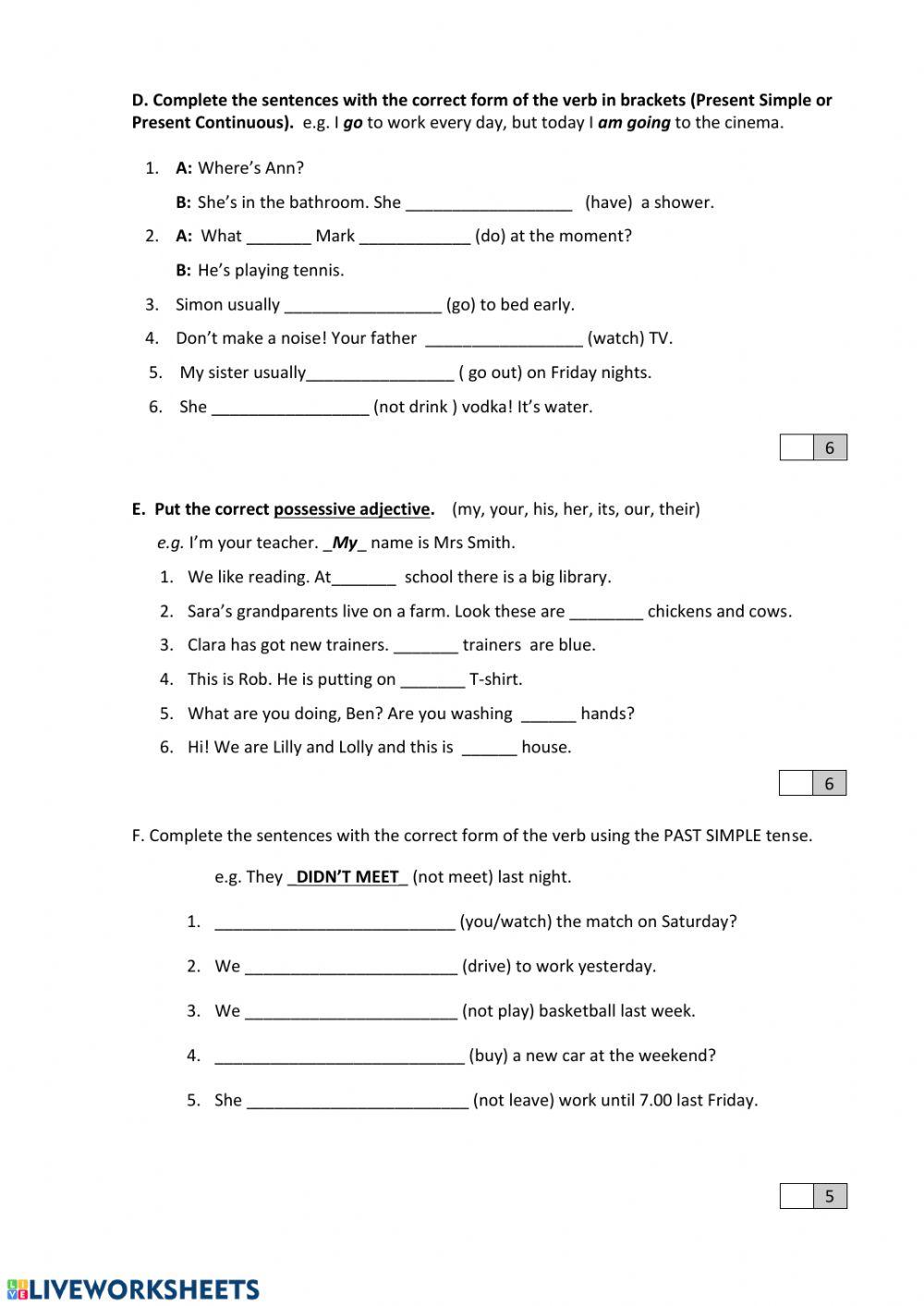 Elementary third term test