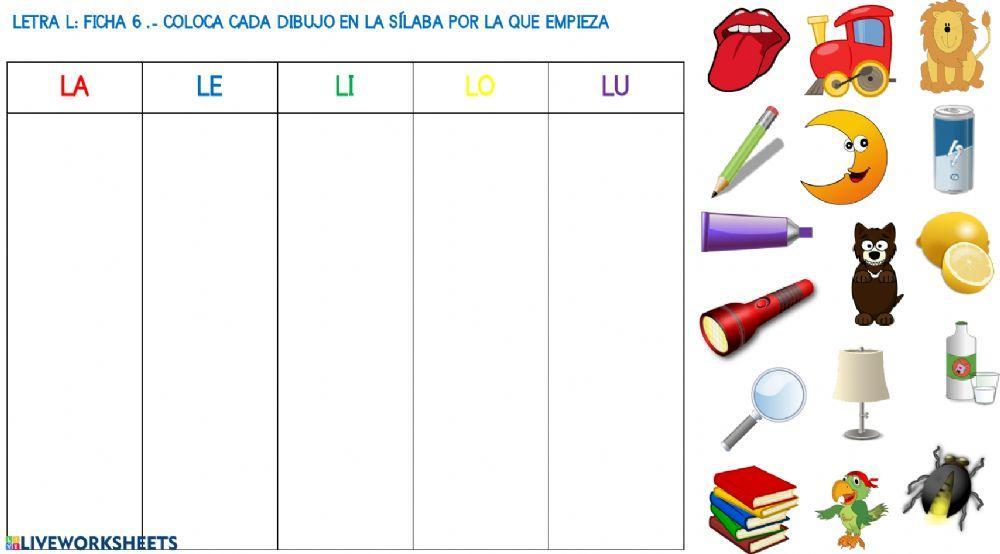 Letra L: ficha 6