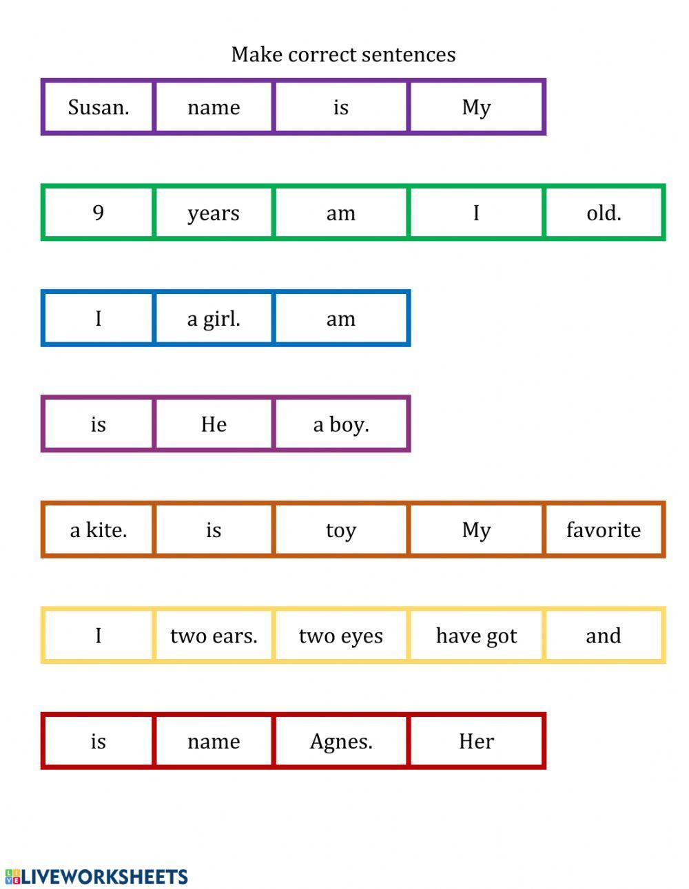 Sentence scramble