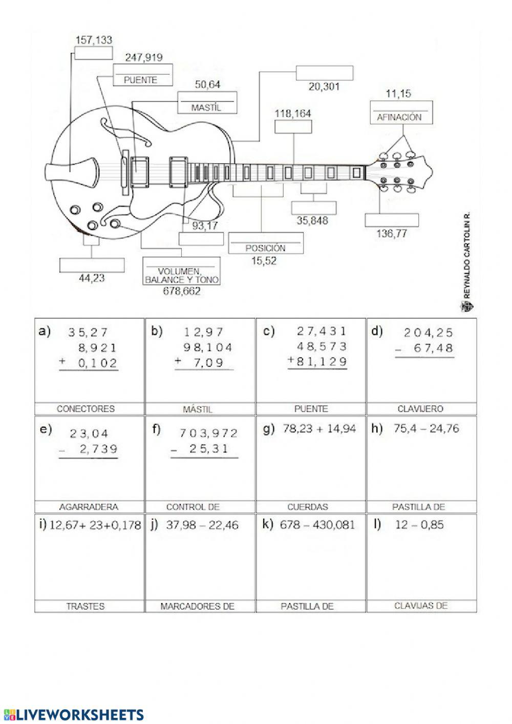Sumas y restas decimales