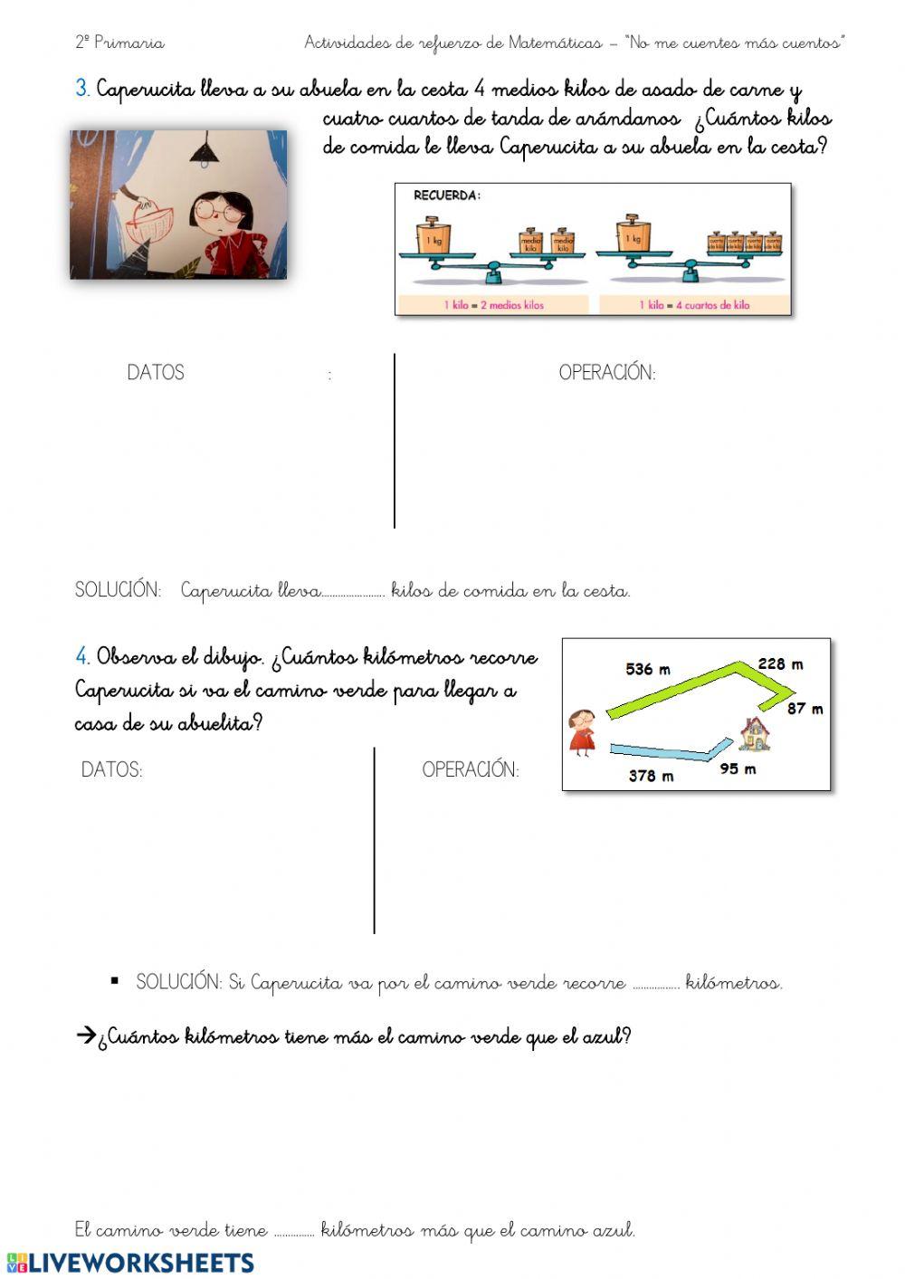 Operaciones y cálculo mental y escrito