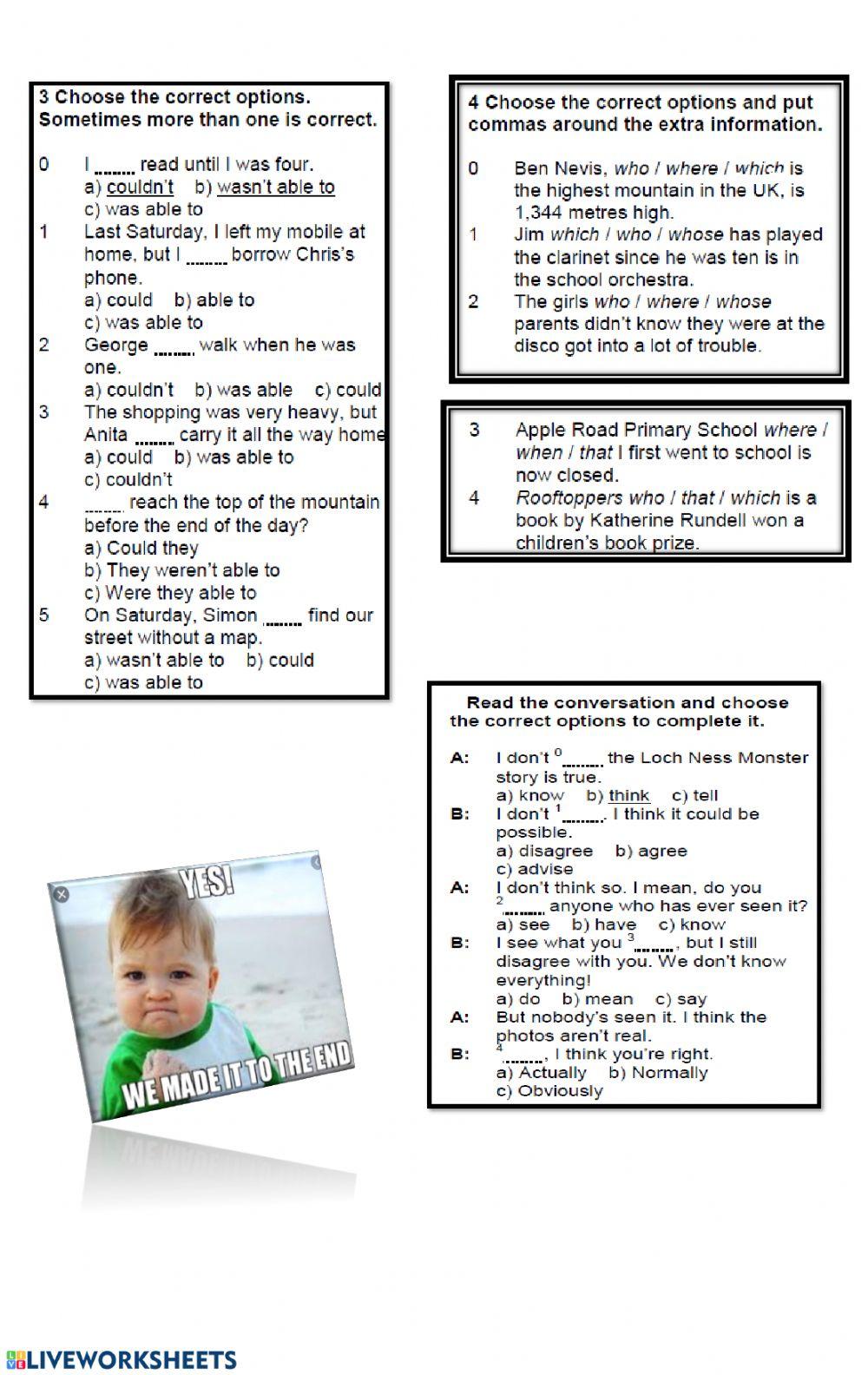 Junior 5 Unit 5 test